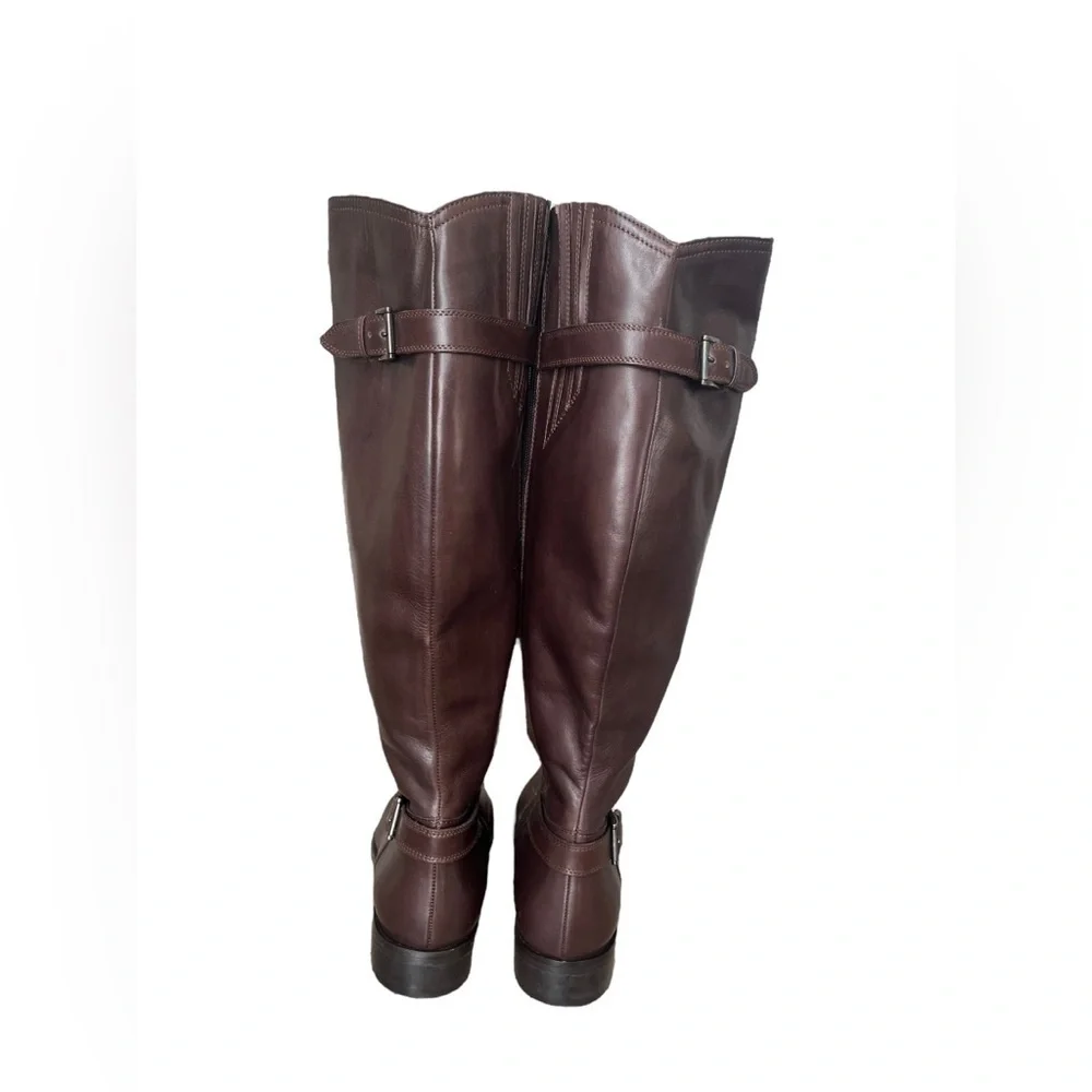 NWOB Garnet Hill Italian brown leather boots size 10.#27499